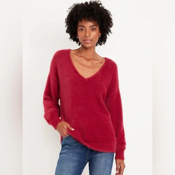 Old Navy | Red Eyelash Sweater - Picture 2 of 7